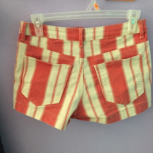 orange and yellow cream striped shorts - Picture 3 of 4